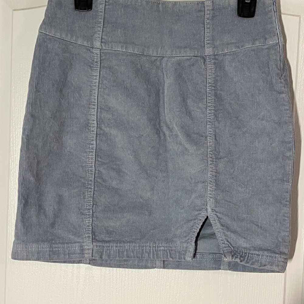 SO Light Blue Corduroy Pencil Skirt